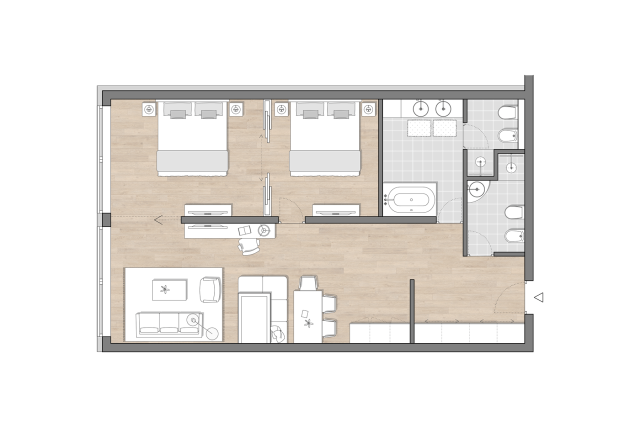 Zirbensuite de Luxe Zimmerplan